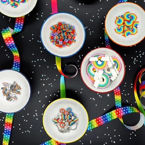 Acrylic Glitter Rainbow Shape Charms